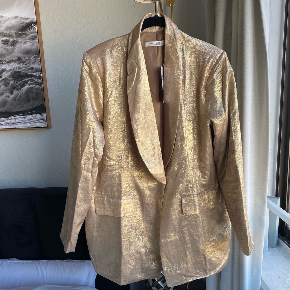 Women’s gold blazer from 12th Tribe